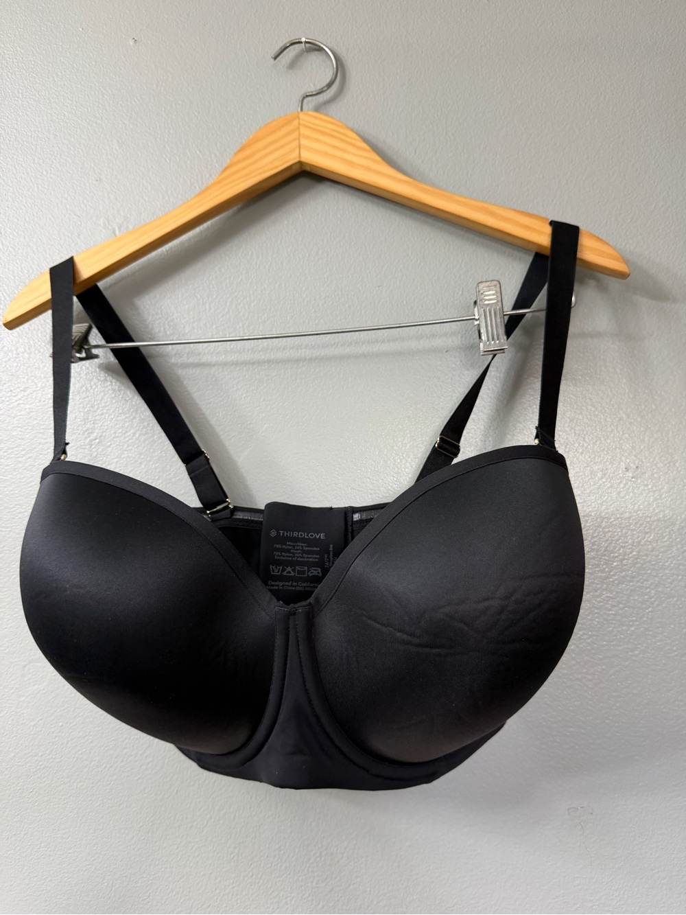 ThirdLove Black Smooth Molded Underwire padded full coverage Bra 36H